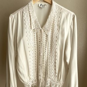 Lacy vintage 80s blouse